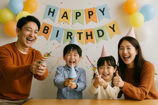 家族で誕生日パーティー 家族で誕生日パーティーの写真