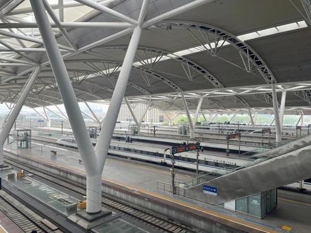 中国高速鉄道の駅 中国高速鉄道の駅 中国高速鉄道,駅,プラットフォームの写真素材