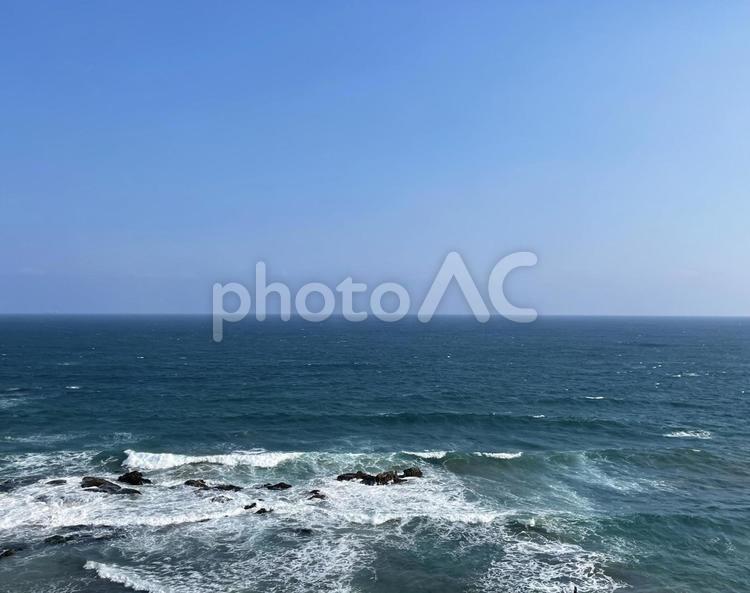 空と海と波と水平線 青空,空,海の写真素材