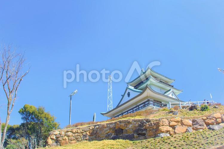[愛知県]小牧市にある小牧山城 小牧城,城,天守閣の写真素材