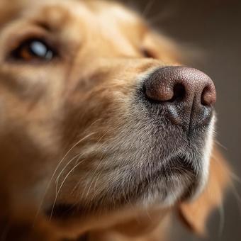 きめ細かな毛並みの犬の鼻 きめ細かな毛並みの犬の鼻の写真