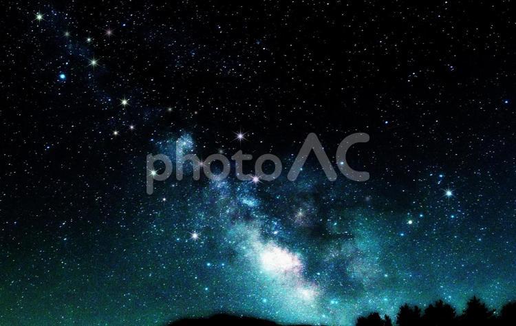 星空/天の川銀河・エフェクト 星空,天の川銀河,天の川の写真素材