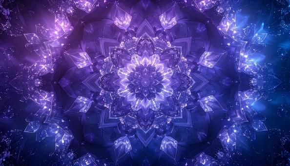 神秘的な光に包まれる万華鏡模様の写真