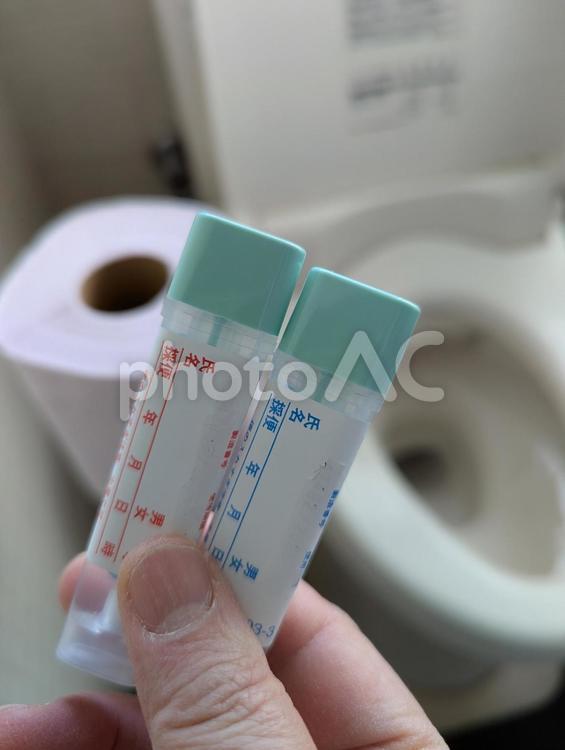検便検査キットと洋式トイレ 検便,健康,検査の写真素材