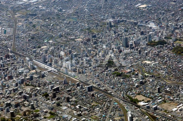 宇都宮駅付近を空撮 空撮,宇都宮,宇都宮駅の写真素材
