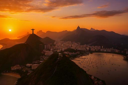 リオ夕景の街並みの写真