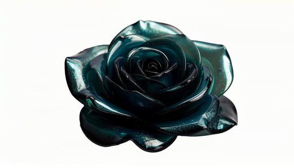 深緑ガラスの薔薇(背景透過) 深緑ガラスの薔薇(背景透過)の写真