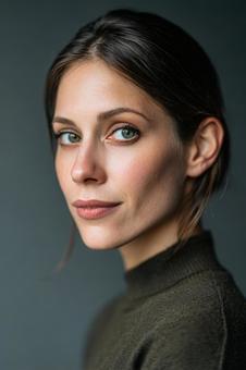 外国人女性のポートレートの写真