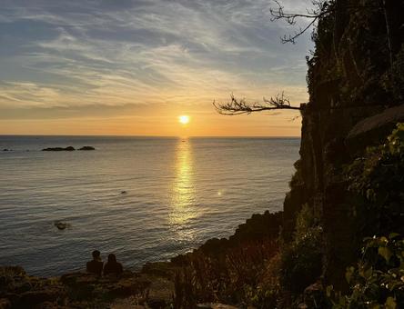 Evening sky at Echizen Coast, Hokoshima, Fukui Prefecture, JPG