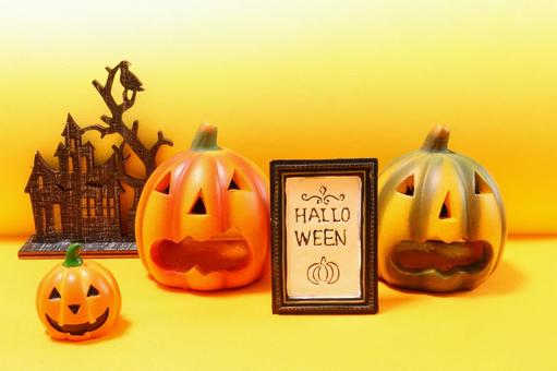 黄色系の背景のハロウィン画像 6 黄色系の背景のハロウィン画像 6 ハロウィン,ハロウィーン,かぼちゃの写真素材