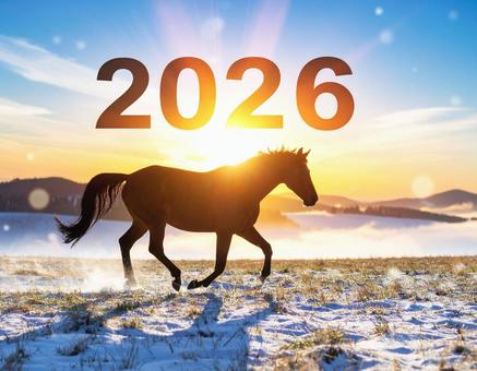 朝日に駆ける草原の馬 朝日に駆ける草原の馬の写真