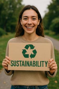 サステナビリティ、SDGs、笑顔の女性 サステナビリティ、SDGs、笑顔の女性の写真