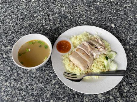 ナシアヤム ナシアヤム,チキンライス,蒸し鶏の写真素材