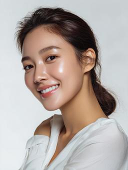 幸せそうな笑顔が魅力的な若いアジア人女性 幸せそうな笑顔が魅力的な若いアジア人女性の写真