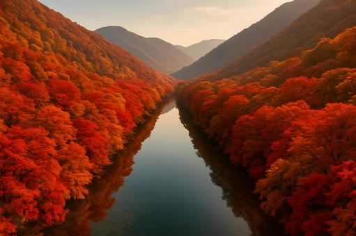 紅葉峡谷の静寂 紅葉峡谷の静寂の写真