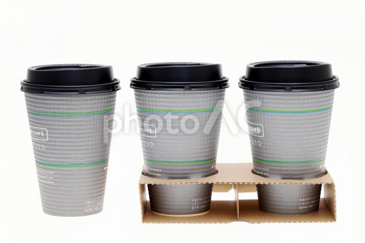 ホットコーヒー　テイクアウト コーヒー,ホットコーヒー,飲み物の写真素材