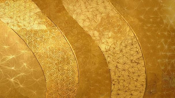 煌びやかな金色の和文様 煌びやかな金色の和文様の写真