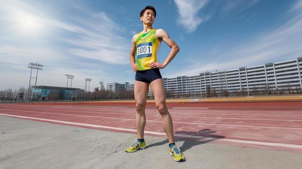 陸上競技を楽しむ若い男性2 陸上競技を楽しむ若い男性2の写真