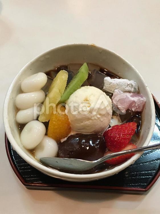 クリーム白玉あんみつ あんみつ,甘味,あんこの写真素材