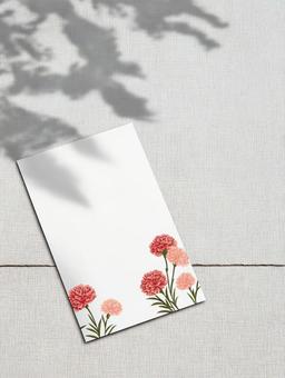 カーネーションの花柄のカード カーネーションの花柄のカードの写真