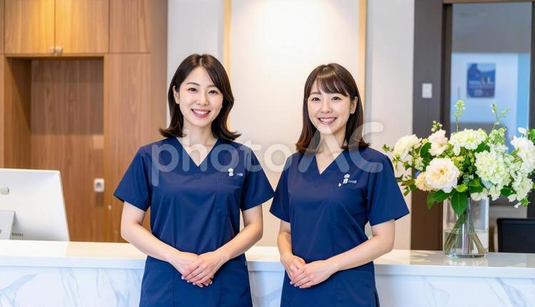 サロン・クリニック受付イメージ・制服女性 受付,サロン,エステの写真素材