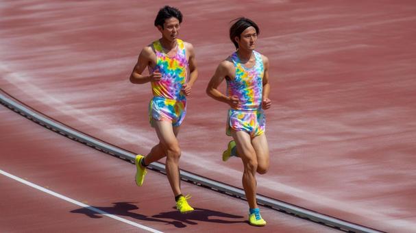 陸上競技を楽しむ若い男性18 陸上競技を楽しむ若い男性18の写真