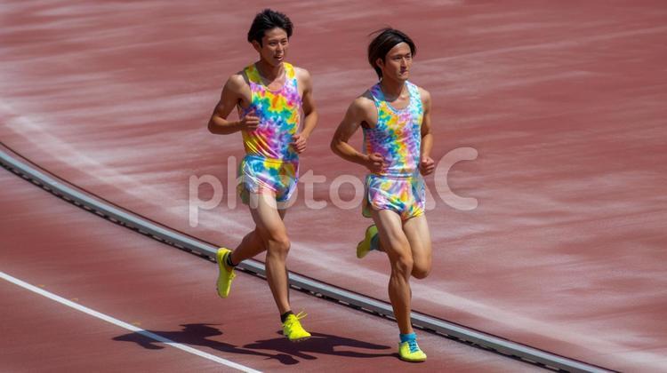 陸上競技を楽しむ若い男性18 陸上競技,短距離,長距離の写真素材