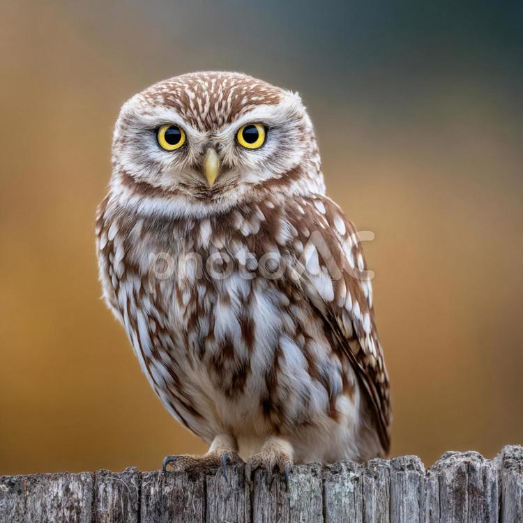 こちらを見つめる小さなフクロウの表情 フクロウ,コキンメフクロウ,鳥の写真素材