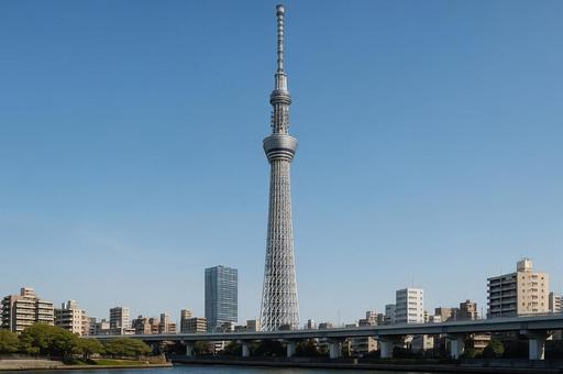 東京スカイツリーと青空 東京スカイツリーと青空の写真