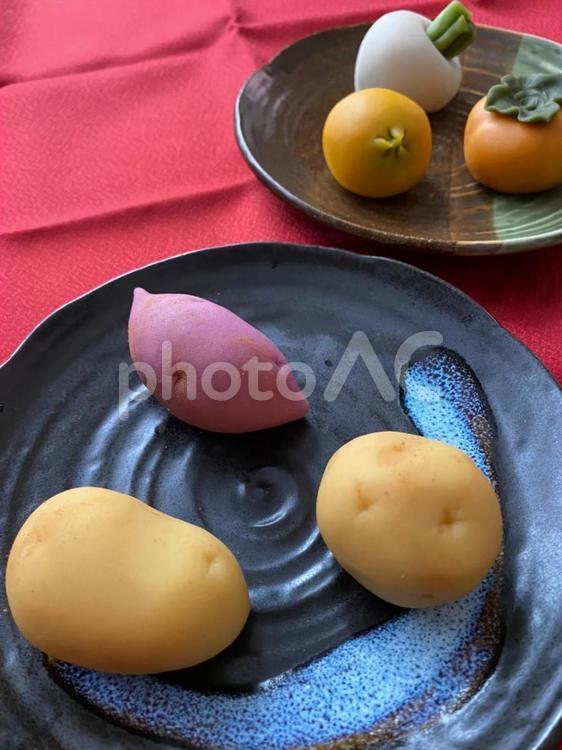 練り切り　じゃがいも、さつまいも他 上生菓子,和菓子,練り切りの写真素材