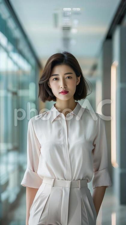 オフィスにいる若い女性の会社員 女性,ol,ビジネスの写真素材