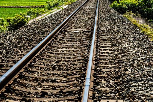 線路のレール 線路のレール 乗り物,線路,レールの写真素材