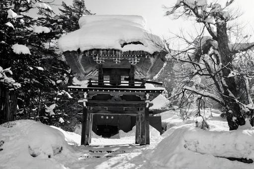 白川郷 白川郷 白黒,明善寺,寺の写真素材