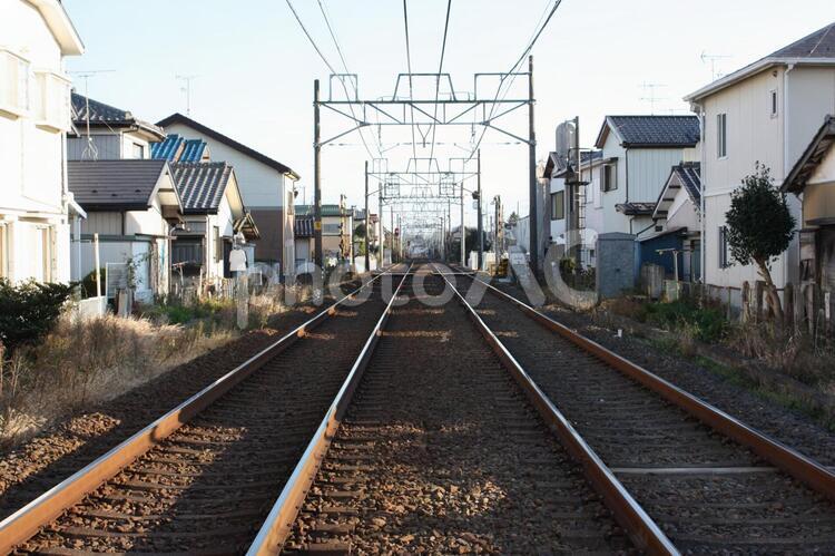 線路の風景 交通,住宅街,旅行の写真素材