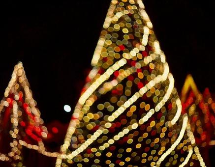 クリスマス時期のイルミネーションと光4 光,イルミネーション,ボケの写真素材