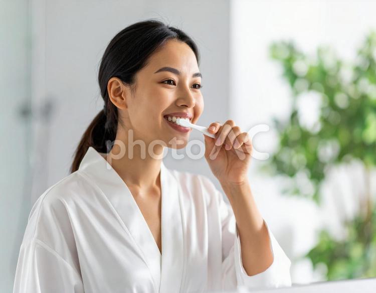 歯を磨く女性 女性,歯,磨くの写真素材