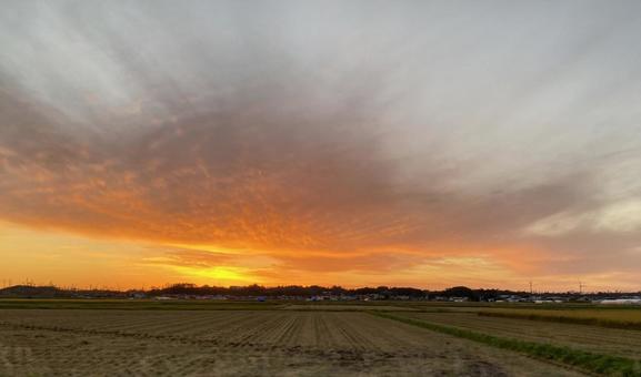 燃える夕焼け雲 燃える夕焼け雲の写真
