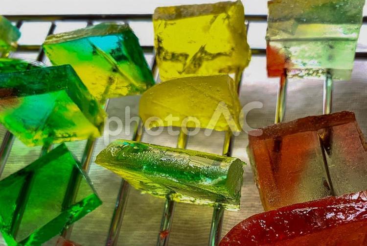 手作り和菓子の琥珀糖 琥珀糖,菓子,寒天の写真素材