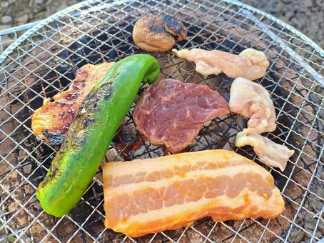 七輪焼肉 七輪焼肉 焼肉,美味しい,おいしいの写真素材