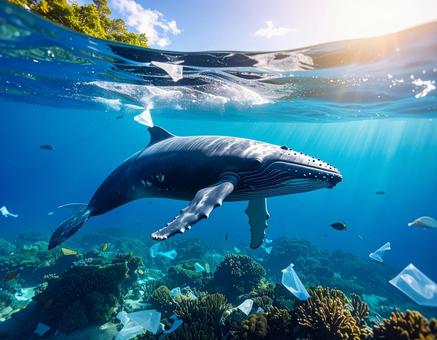 海洋プラスチック問題とくじら 環境問題3 海洋プラスチック問題とくじら 環境問題3の写真