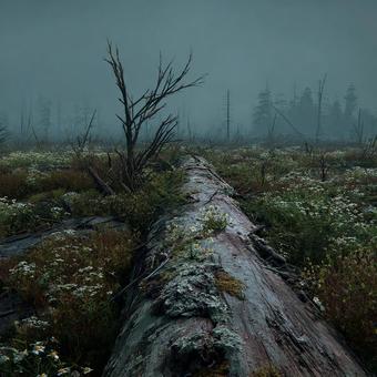 幻想的な霧に包まれた森林 幻想的な霧に包まれた森林の写真