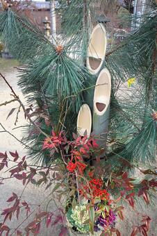 お正月　神社の門松 門松,神社,お正月の写真素材