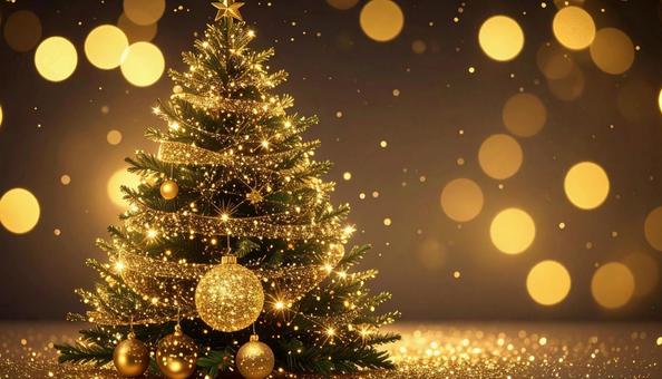 シャンパンゴールド クリスマスツリー シャンパンゴールド クリスマスツリーの写真