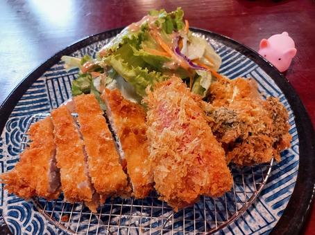おいしそうなプノンペンのとんかつとサラダ おいしそうなプノンペンのとんかつとサラダ とんかつ,トンカツ,揚げ野菜の写真素材