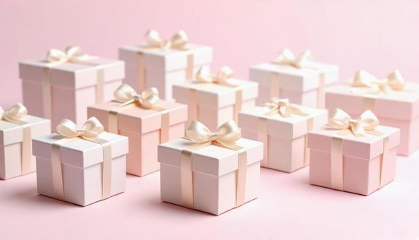 落ち着いた背景に並ぶプレゼント 落ち着いた背景に並ぶプレゼントの写真