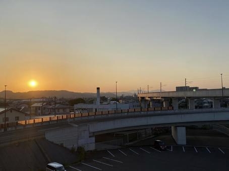 夕陽 夕陽 夕日,夕焼け,夕陽の写真素材