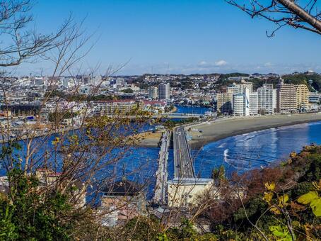 【神奈川県】藤沢市・江ノ島からの風景 江ノ島,湘南,藤沢市の写真素材