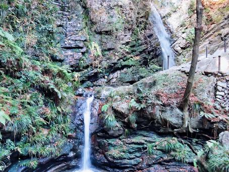 黒山三滝 黒山三滝 黒山三滝,男滝,女滝の写真素材