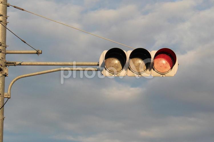 信号機（赤） 信号機,赤,止まれの写真素材