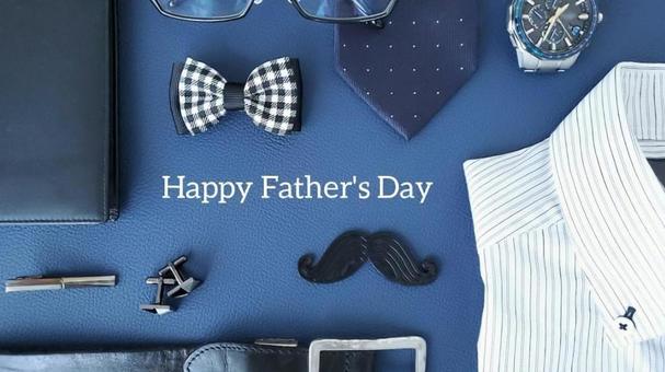 Father's Day image of men's accessories (16: 9), 'फादर्स डे', आंख को पकड़ने, लंबाकार, JPG